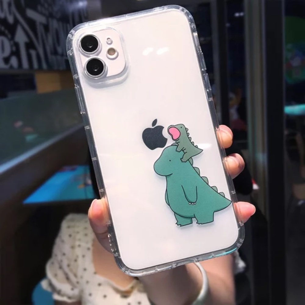 Nom Nom Dinosaur Clear Phone Case